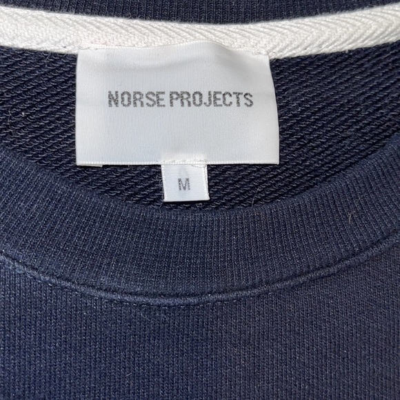 Norse Projects Navy Vagn Classic Crew Long Sleeve Cotton Sweatshirt Size M - Picture 4 of 10
